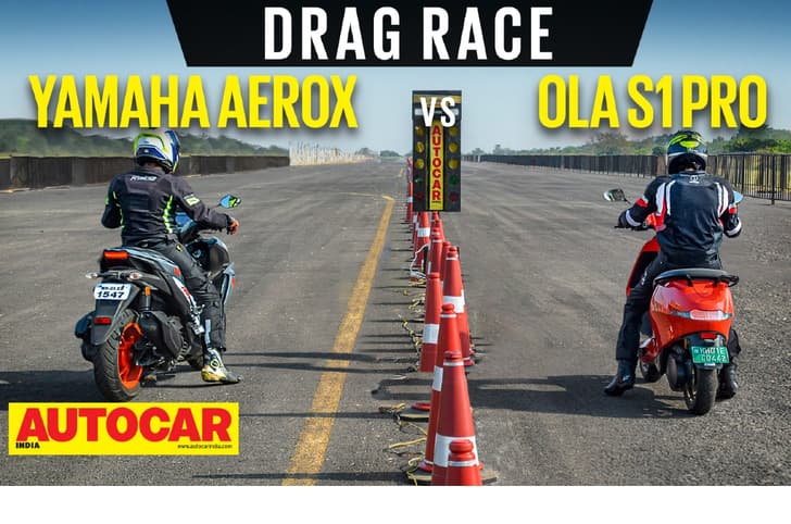 Yamaha Aerox 155 vs Ola S1 Pro drag race video